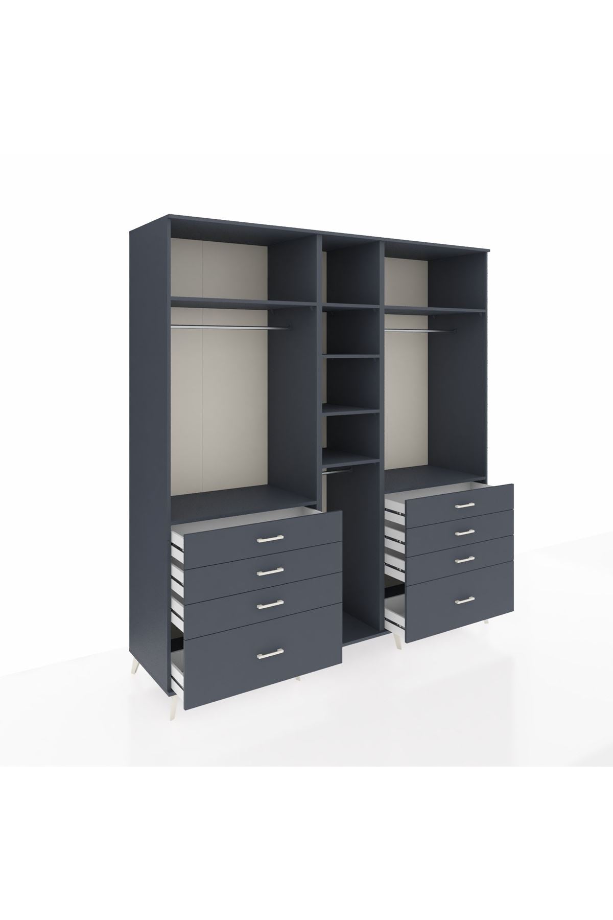 Kronos Dolap 8 Raflı 8 Çekmeceli 3 Askılı 220x59x243 - S784M008V17C