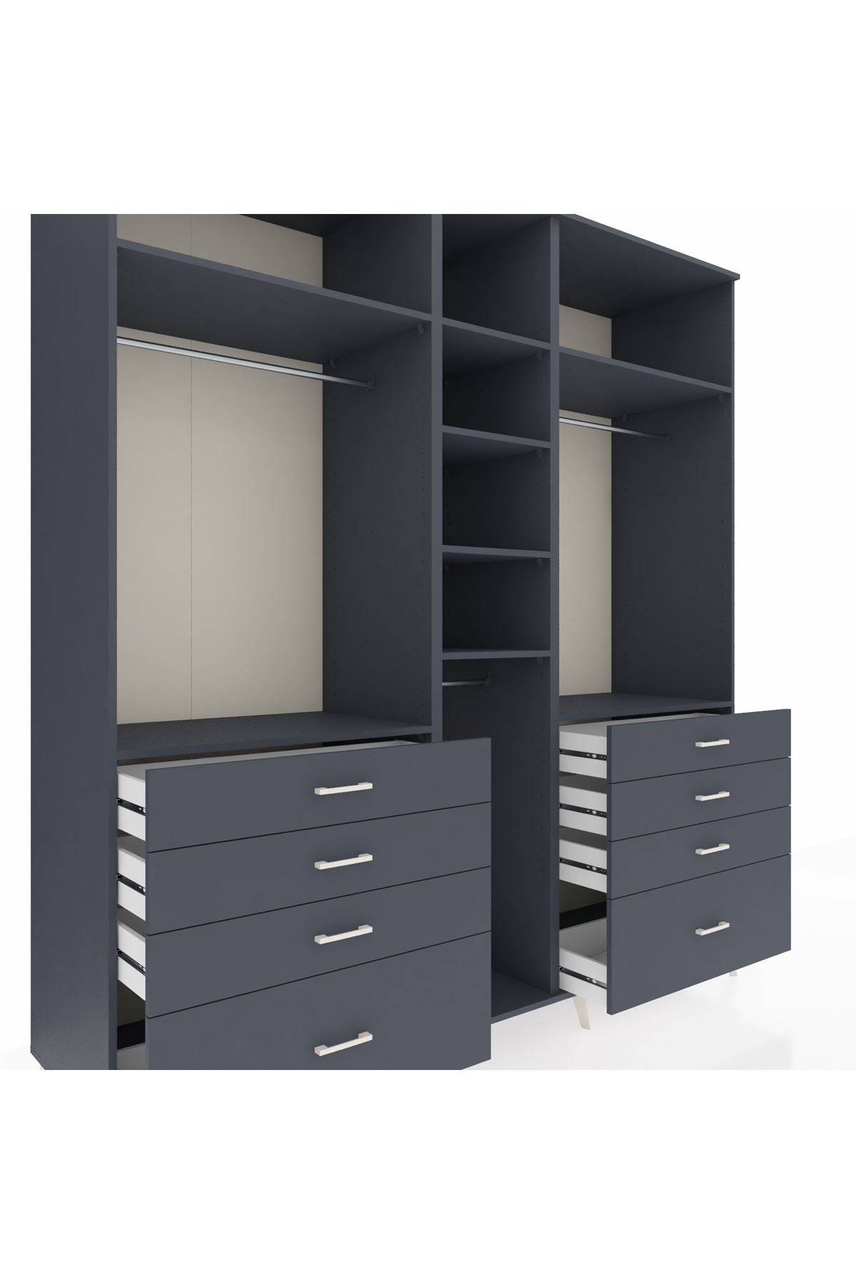 Kronos Dolap 8 Raflı 8 Çekmeceli 3 Askılı 220x59x243 - S784M008V17C