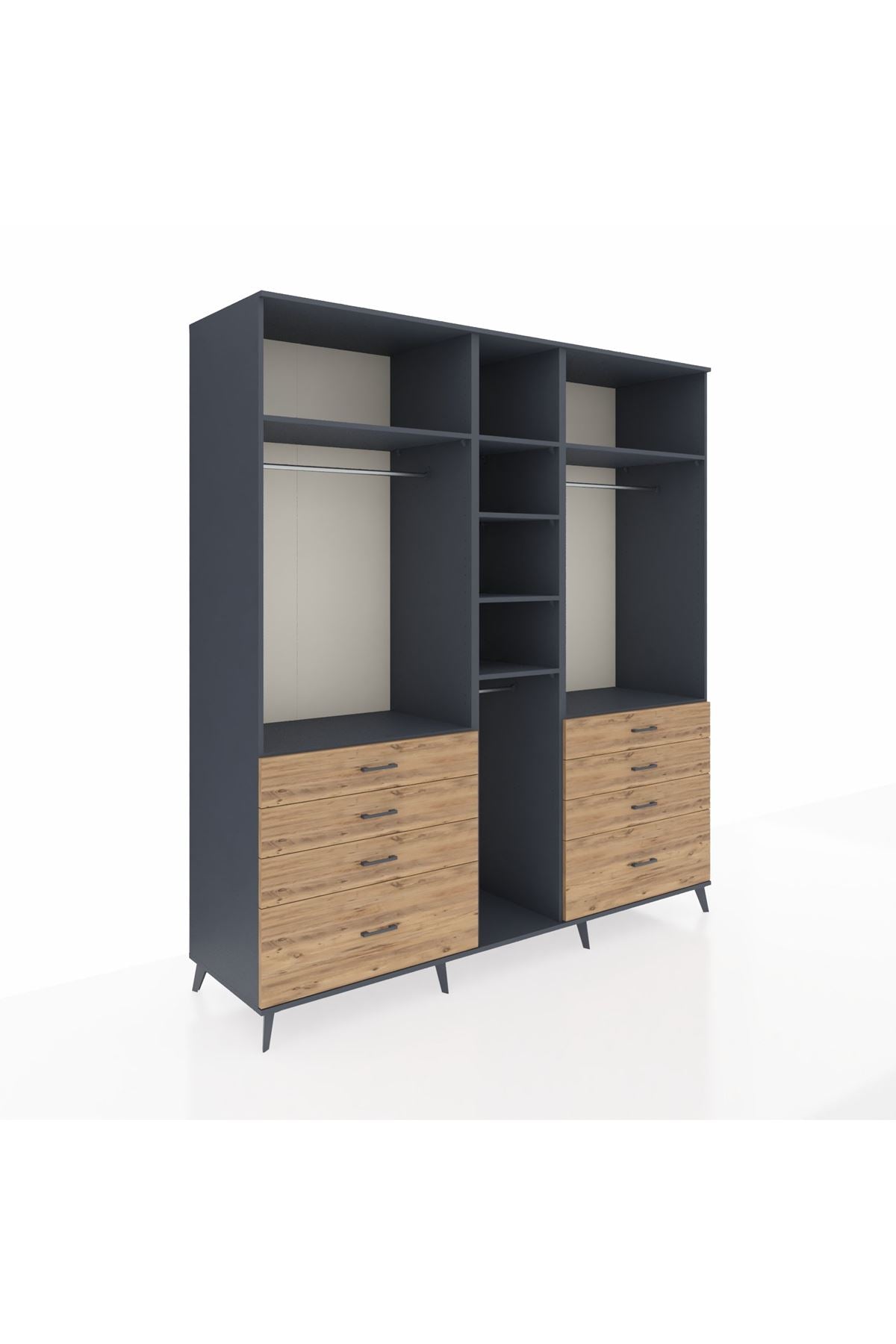Kronos Dolap 8 Raflı 8 Çekmeceli 3 Askılı 220x59x243 - S784M008V18C