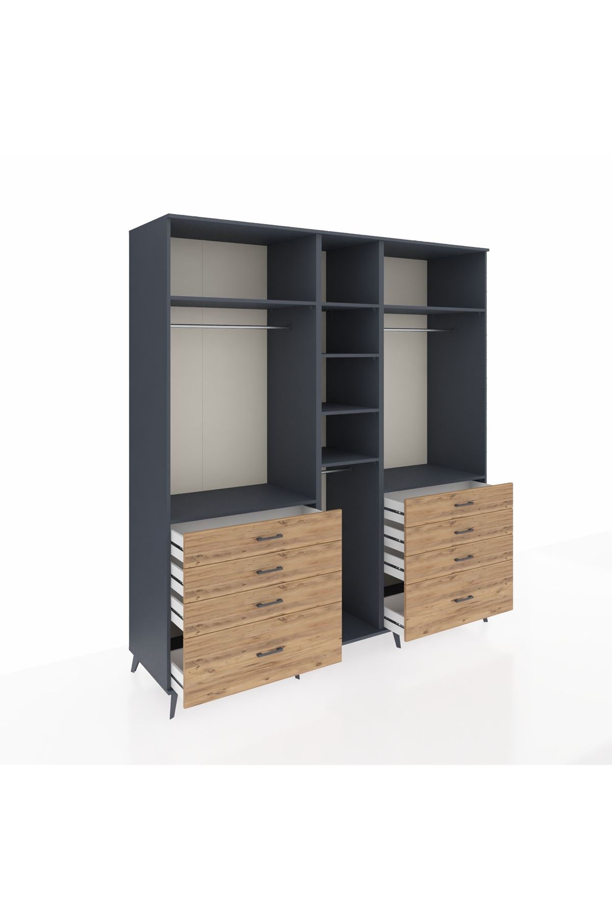 Kronos Dolap 8 Raflı 8 Çekmeceli 3 Askılı 220x59x243 - S784M008V18C