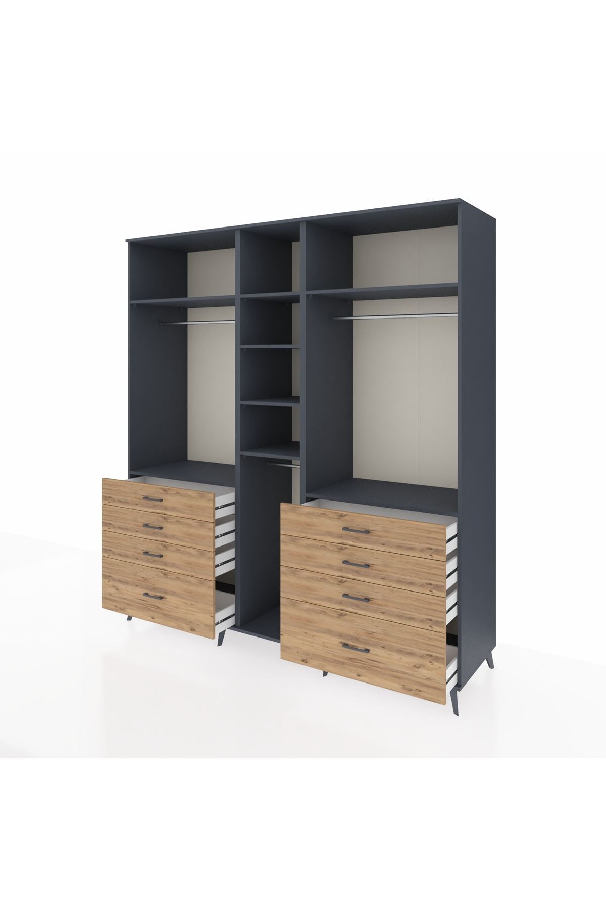 Kronos Dolap 8 Raflı 8 Çekmeceli 3 Askılı 220x59x243 - S784M008V18C