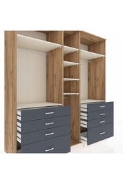 Kronos Dolap 8 Raflı 8 Çekmeceli 3 Askılı 220x59x243 - S784M008V23C