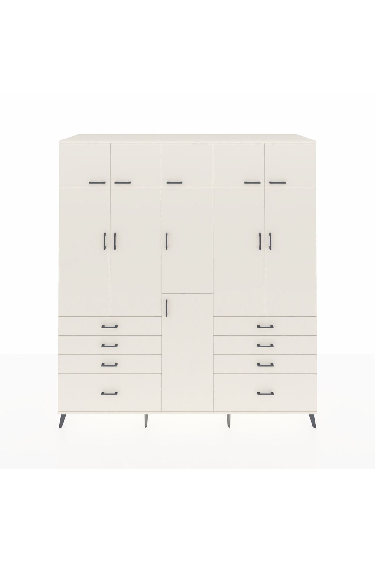 Kronos Dolap 8 Raflı 8 Çekmeceli 3 Askılı 220x59x243 - S784M009V04C
