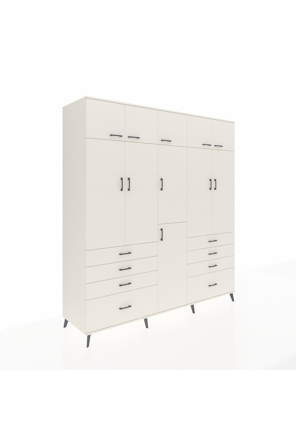 Kronos Dolap 8 Raflı 8 Çekmeceli 3 Askılı 220x59x243 - S784M009V04C