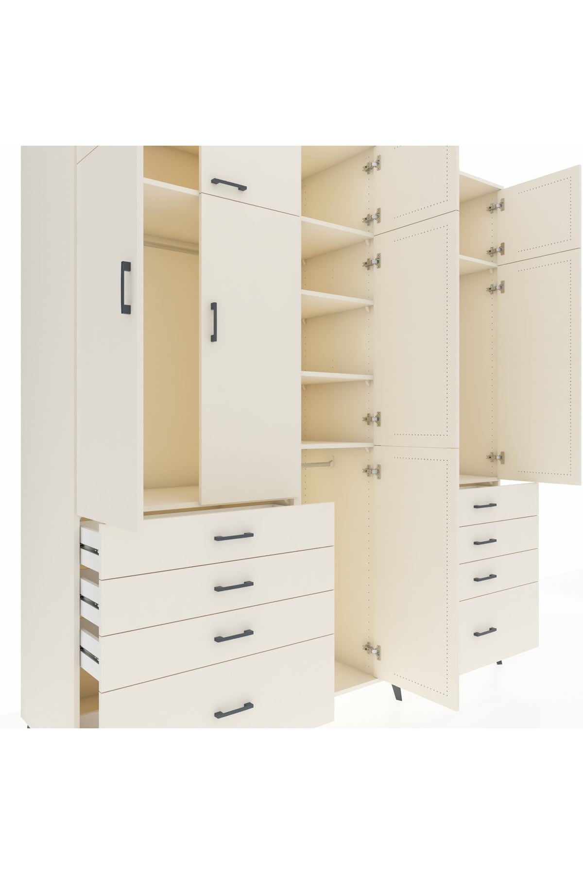 Kronos Dolap 8 Raflı 8 Çekmeceli 3 Askılı 220x59x243 - S784M009V04C