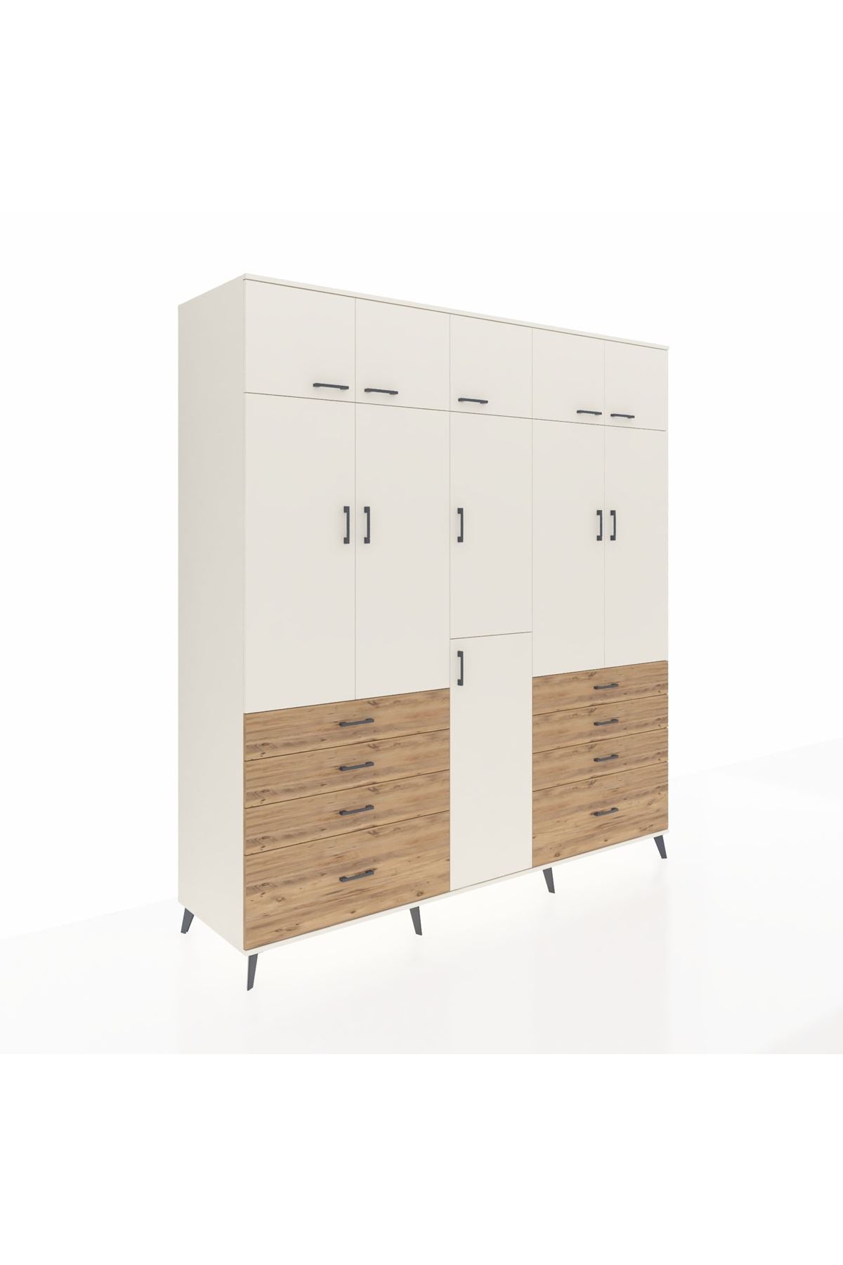 Kronos Dolap 8 Raflı 8 Çekmeceli 3 Askılı 220x59x243 - S784M009V06C