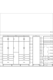 Kronos Dolap 8 Raflı 8 Çekmeceli 3 Askılı 220x59x243 - S784M009V10C
