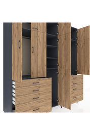Kronos Dolap 8 Raflı 8 Çekmeceli 3 Askılı 220x59x243 - S784M009V12C