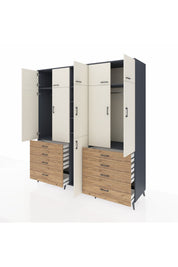 Kronos Dolap 8 Raflı 8 Çekmeceli 3 Askılı 220x59x243 - S784M009V15C