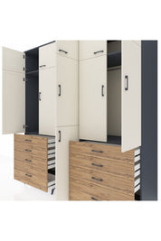 Kronos Dolap 8 Raflı 8 Çekmeceli 3 Askılı 220x59x243 - S784M009V15C