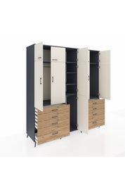 Kronos Dolap 8 Raflı 8 Çekmeceli 3 Askılı 220x59x243 - S784M009V15C