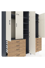 Kronos Dolap 8 Raflı 8 Çekmeceli 3 Askılı 220x59x243 - S784M009V15C