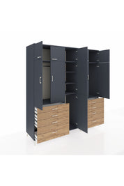 Kronos Dolap 8 Raflı 8 Çekmeceli 3 Askılı 220x59x243 - S784M009V18C