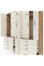 Kronos Dolap 8 Raflı 8 Çekmeceli 3 Askılı 220x59x243 - S784M009V22C