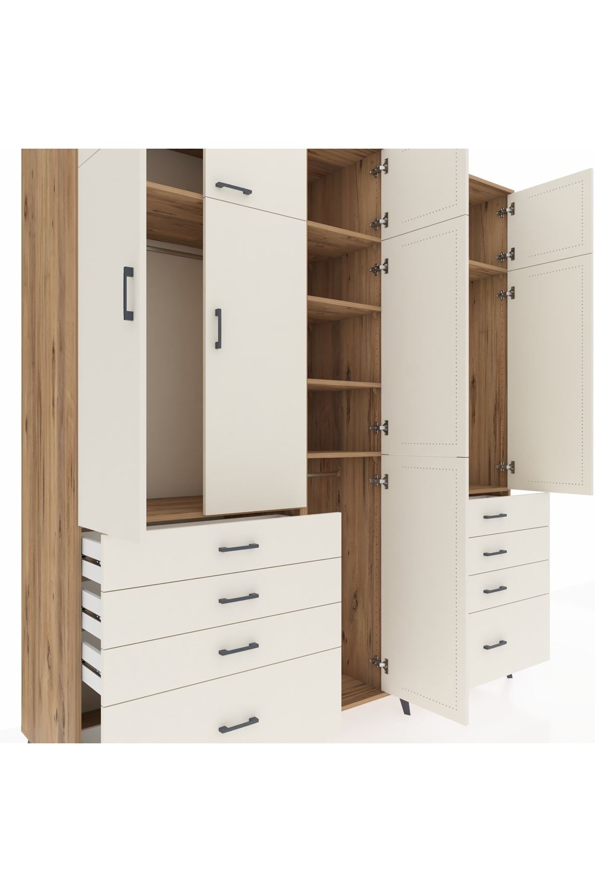 Kronos Dolap 8 Raflı 8 Çekmeceli 3 Askılı 220x59x243 - S784M009V22C