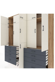 Kronos Dolap 8 Raflı 8 Çekmeceli 3 Askılı 220x59x243 - S784M009V23C