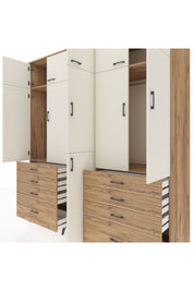 Kronos Dolap 8 Raflı 8 Çekmeceli 3 Askılı 220x59x243 - S784M009V24C