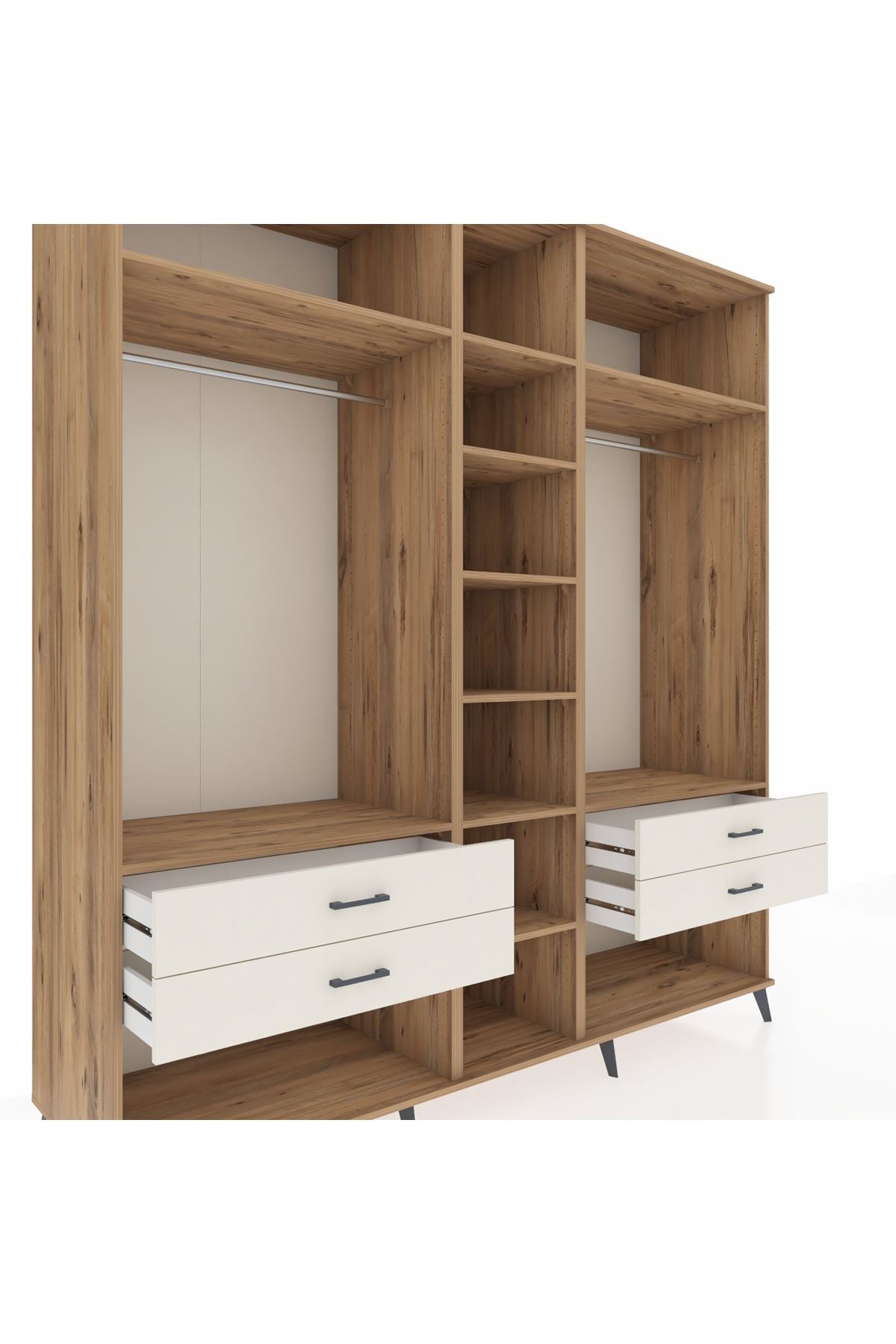 Kronos Dolap 10 Raflı 4 Çekmeceli 2 Askılı 220x59x243 - S784M010V19C