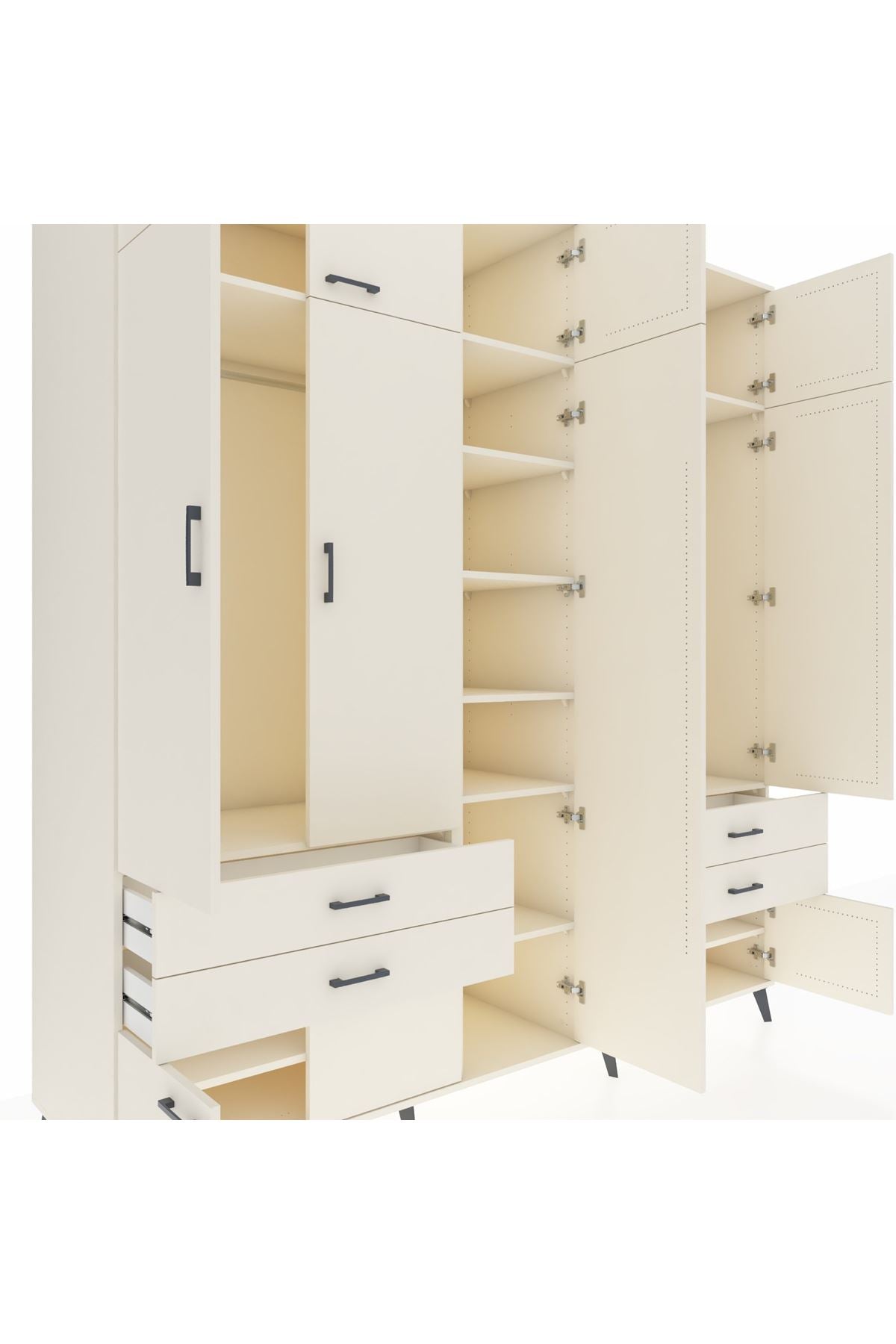 Kronos Dolap 12 Raflı 4 Çekmeceli 2 Askılı 220x59x243 - S784M011V04C