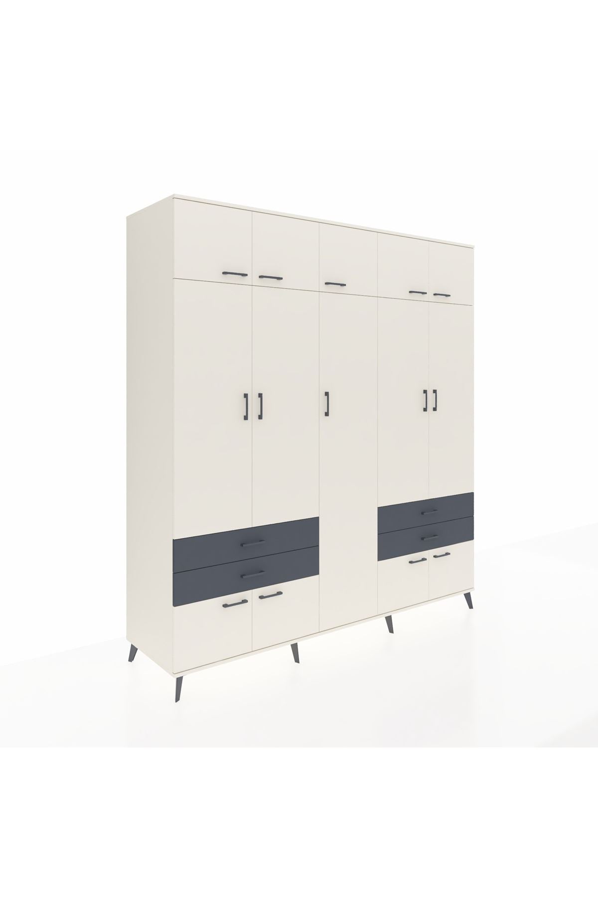 Kronos Dolap 12 Raflı 4 Çekmeceli 2 Askılı 220x59x243 - S784M011V05C