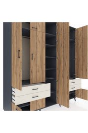 Kronos Dolap 12 Raflı 4 Çekmeceli 2 Askılı 220x59x243 - S784M011V10C