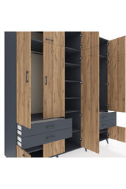 Kronos Dolap 12 Raflı 4 Çekmeceli 2 Askılı 220x59x243 - S784M011V11C