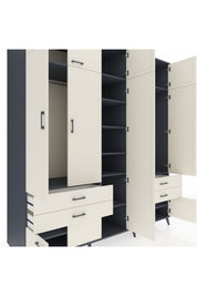 Kronos Dolap 12 Raflı 4 Çekmeceli 2 Askılı 220x59x243 - S784M011V13C