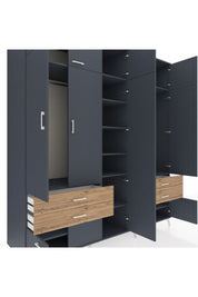 Kronos Dolap 12 Raflı 4 Çekmeceli 2 Askılı 220x59x243 - S784M011V18C