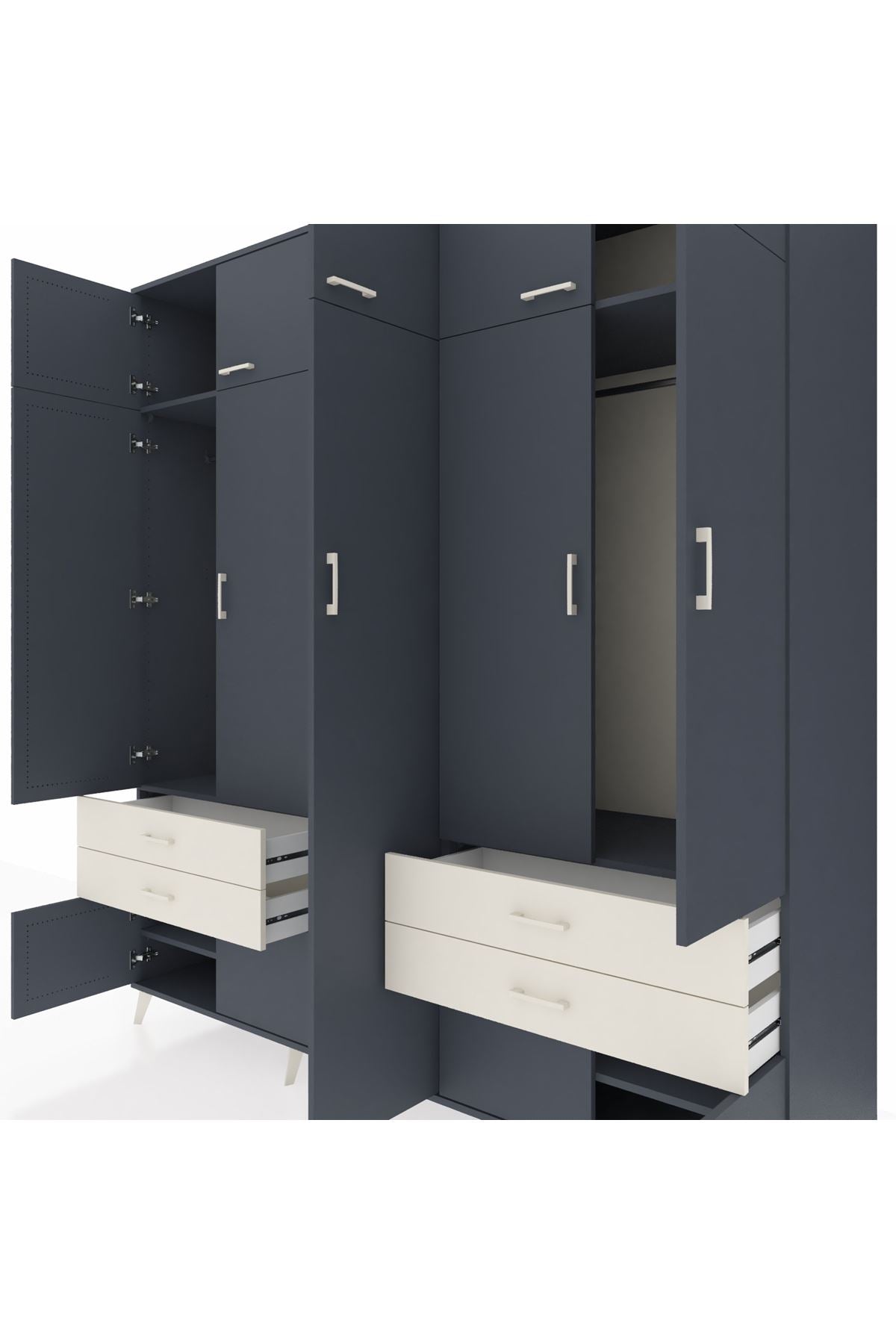 Kronos Dolap 12 Raflı 4 Çekmeceli 2 Askılı 220x59x243 - S784M011V16C