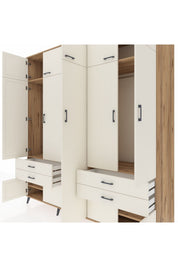 Kronos Dolap 12 Raflı 4 Çekmeceli 2 Askılı 220x59x243 - S784M011V22C