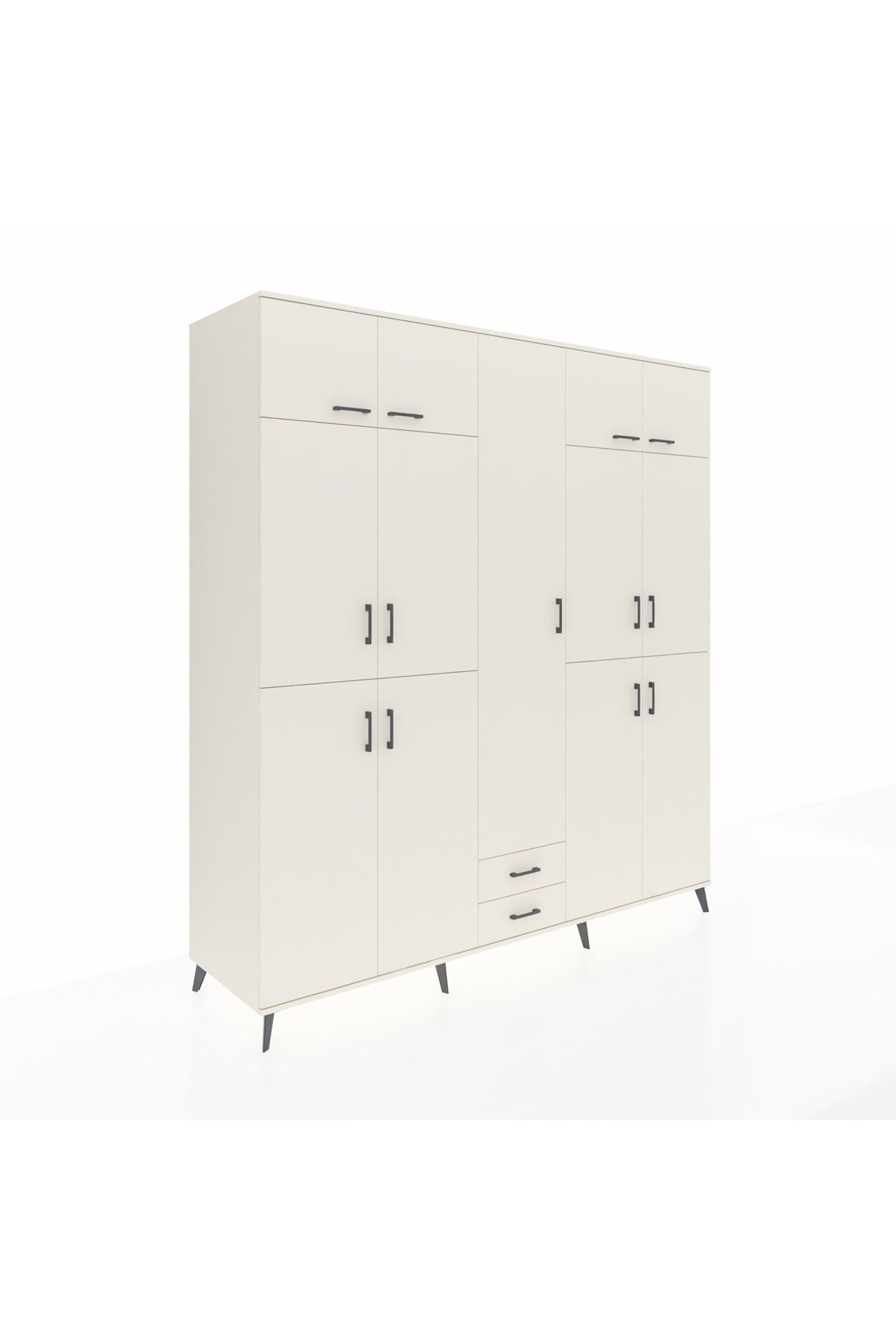 Kronos Dolap 10 Raflı 2 Çekmeceli 4 Askılı 220x59x243 - S784M012V04C