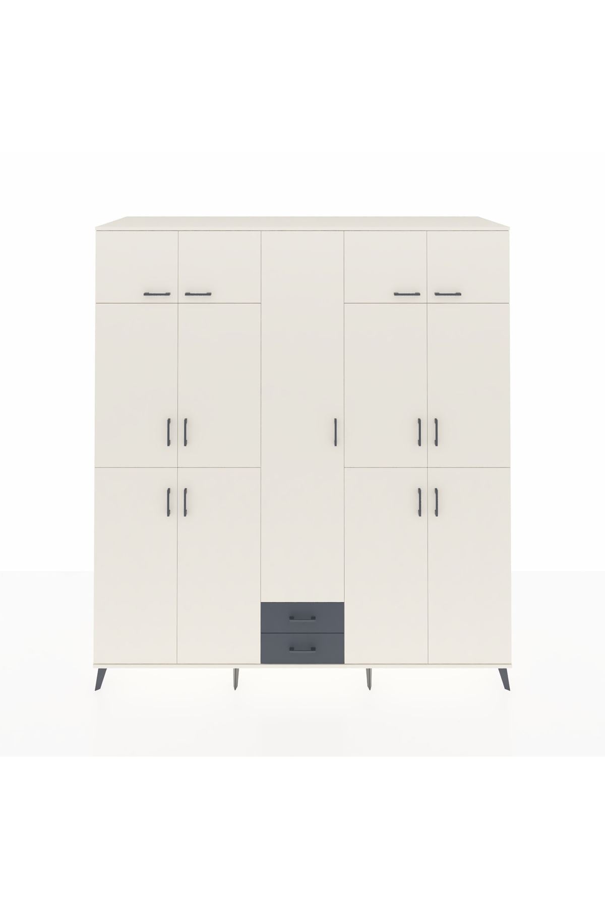 Kronos Dolap 10 Raflı 2 Çekmeceli 4 Askılı 220x59x243 - S784M012V05C
