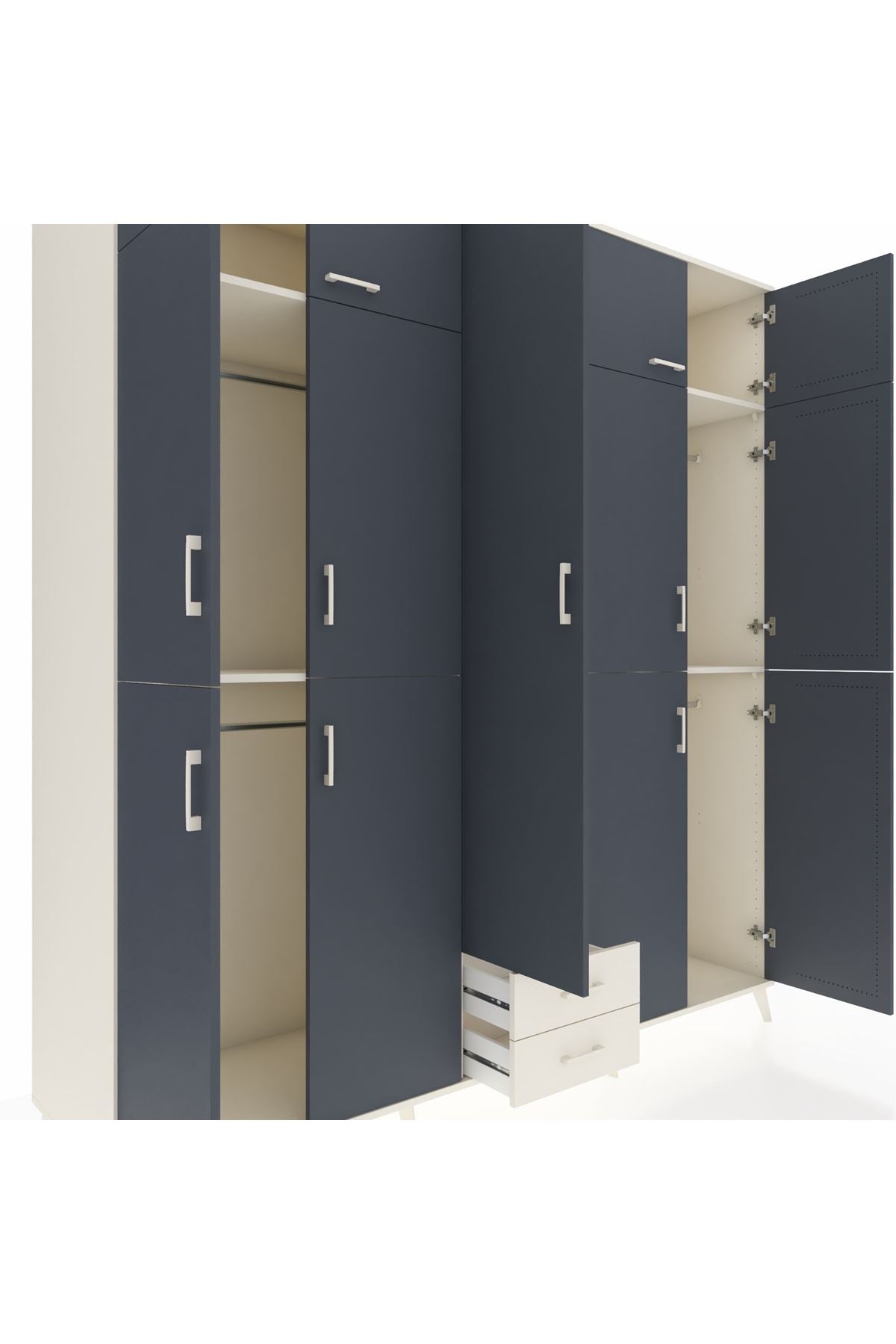 Kronos Dolap 10 Raflı 2 Çekmeceli 4 Askılı 220x59x243 - S784M012V07C