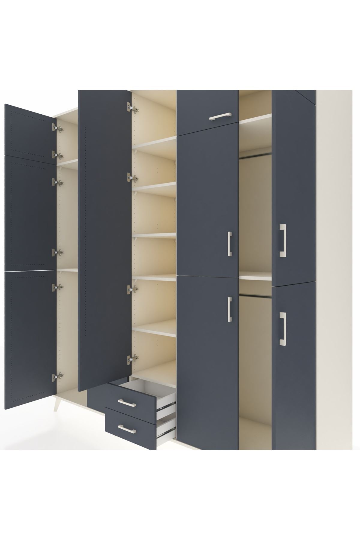 Kronos Dolap 10 Raflı 2 Çekmeceli 4 Askılı 220x59x243 - S784M012V08C