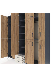 Kronos Dolap 10 Raflı 2 Çekmeceli 4 Askılı 220x59x243 - S784M012V10C