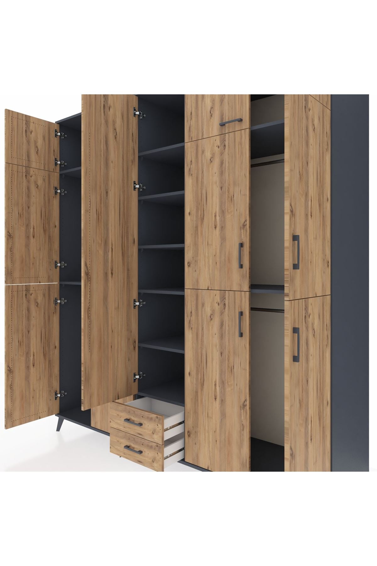 Kronos Dolap 10 Raflı 2 Çekmeceli 4 Askılı 220x59x243 - S784M012V12C