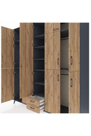 Kronos Dolap 10 Raflı 2 Çekmeceli 4 Askılı 220x59x243 - S784M012V12C