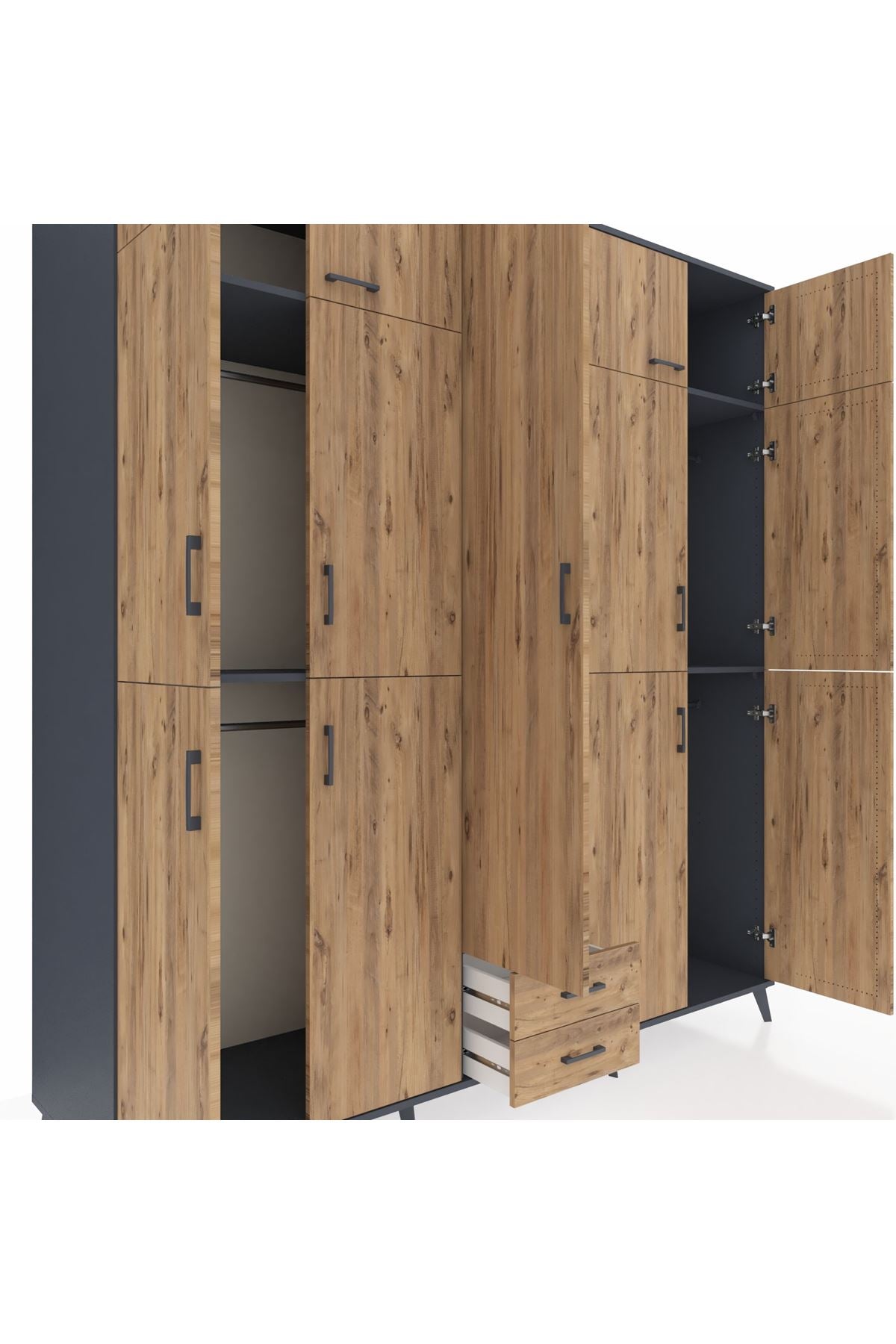 Kronos Dolap 10 Raflı 2 Çekmeceli 4 Askılı 220x59x243 - S784M012V12C
