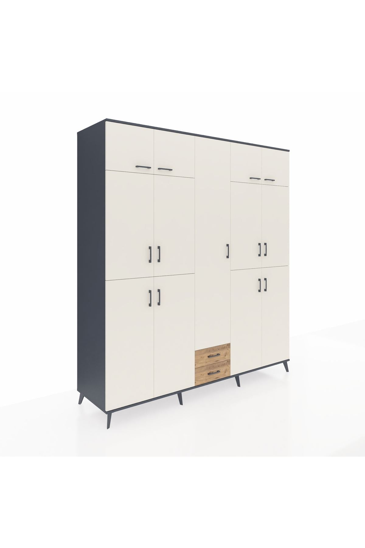 Kronos Dolap 10 Raflı 2 Çekmeceli 4 Askılı 220x59x243 - S784M012V15C