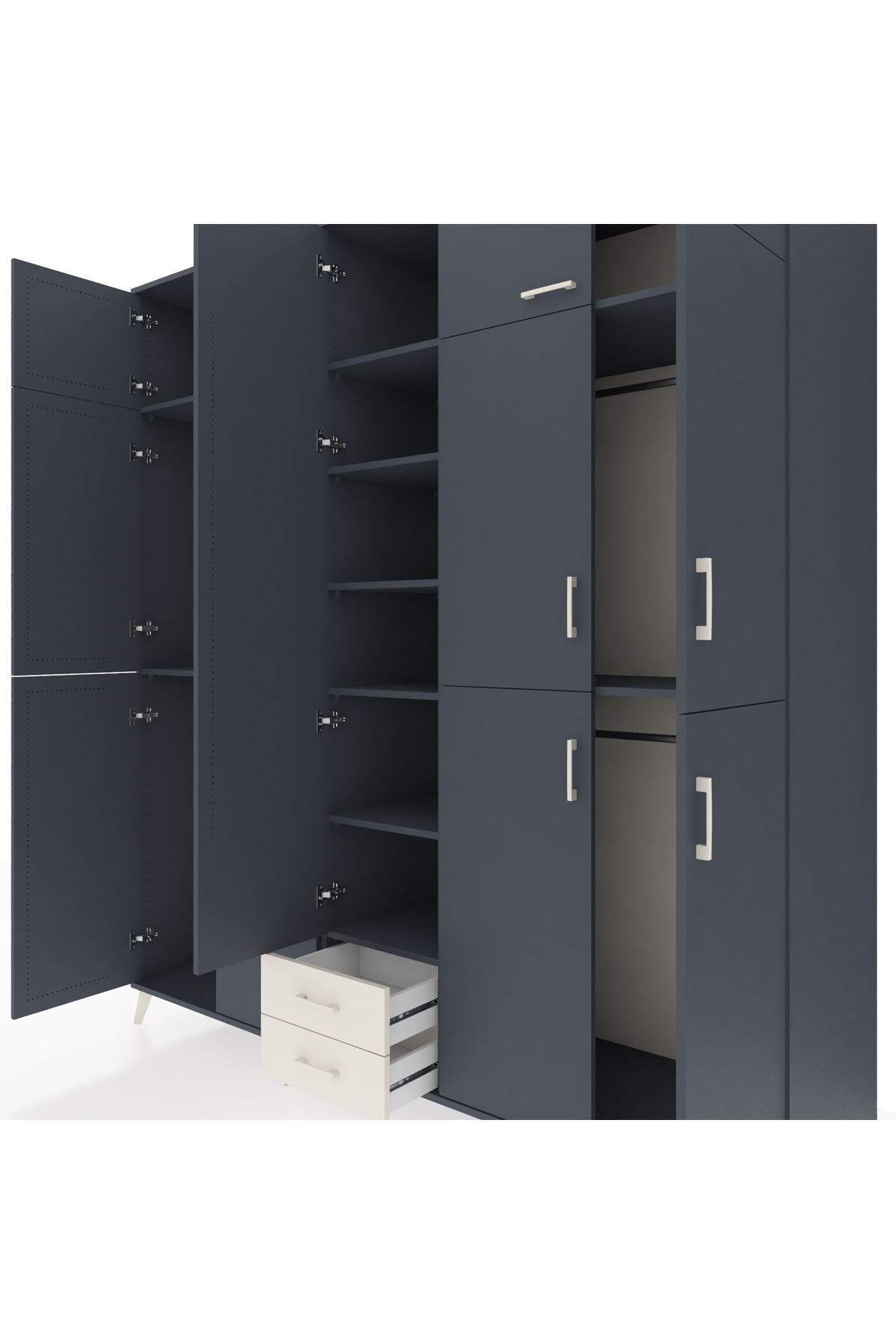Kronos Dolap 10 Raflı 2 Çekmeceli 4 Askılı 220x59x243 - S784M012V16C