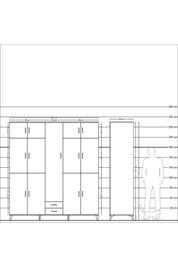 Kronos Dolap 10 Raflı 2 Çekmeceli 4 Askılı 220x59x243 - S784M012V21C