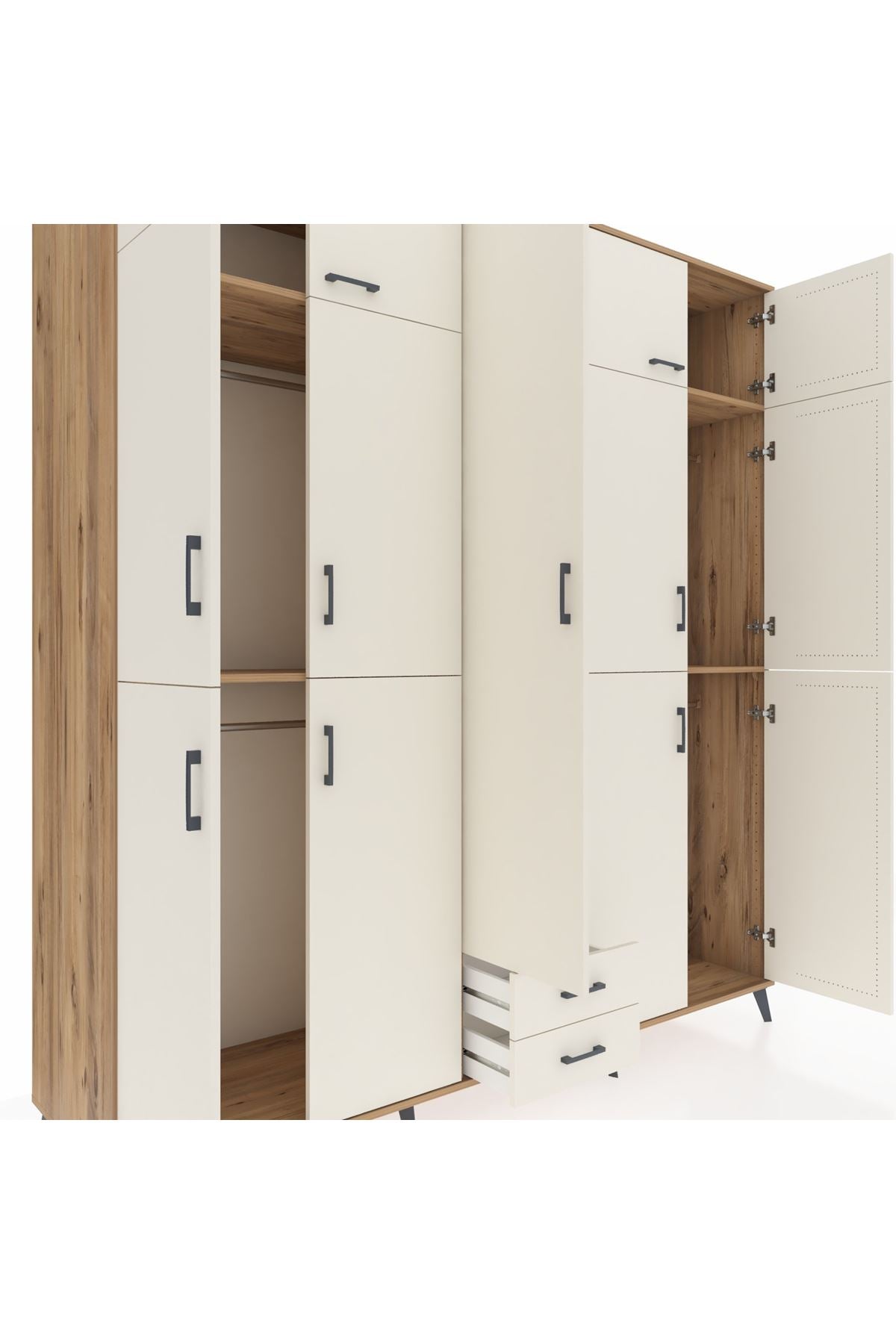 Kronos Dolap 10 Raflı 2 Çekmeceli 4 Askılı 220x59x243 - S784M012V22C