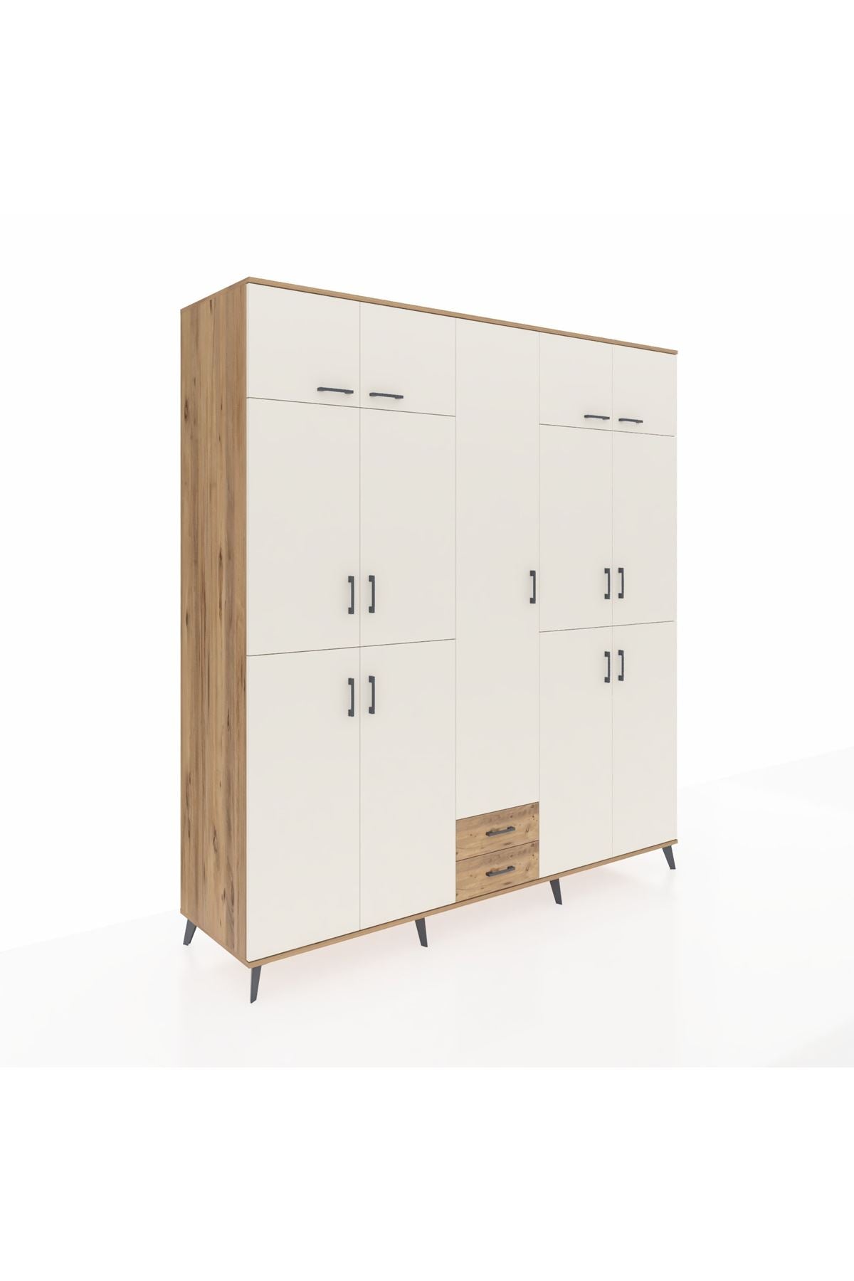 Kronos Dolap 10 Raflı 2 Çekmeceli 4 Askılı 220x59x243 - S784M012V24C