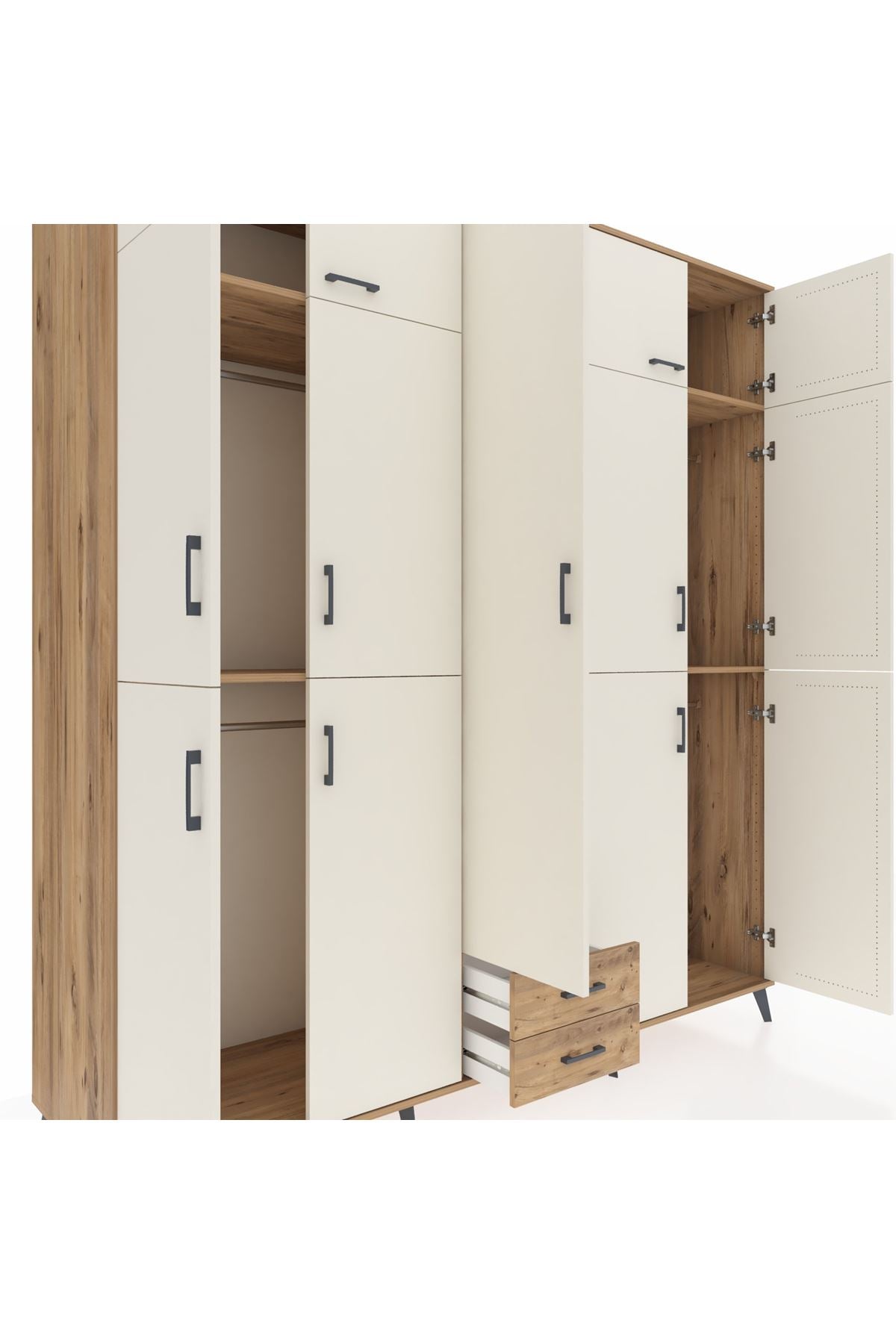 Kronos Dolap 10 Raflı 2 Çekmeceli 4 Askılı 220x59x243 - S784M012V24C