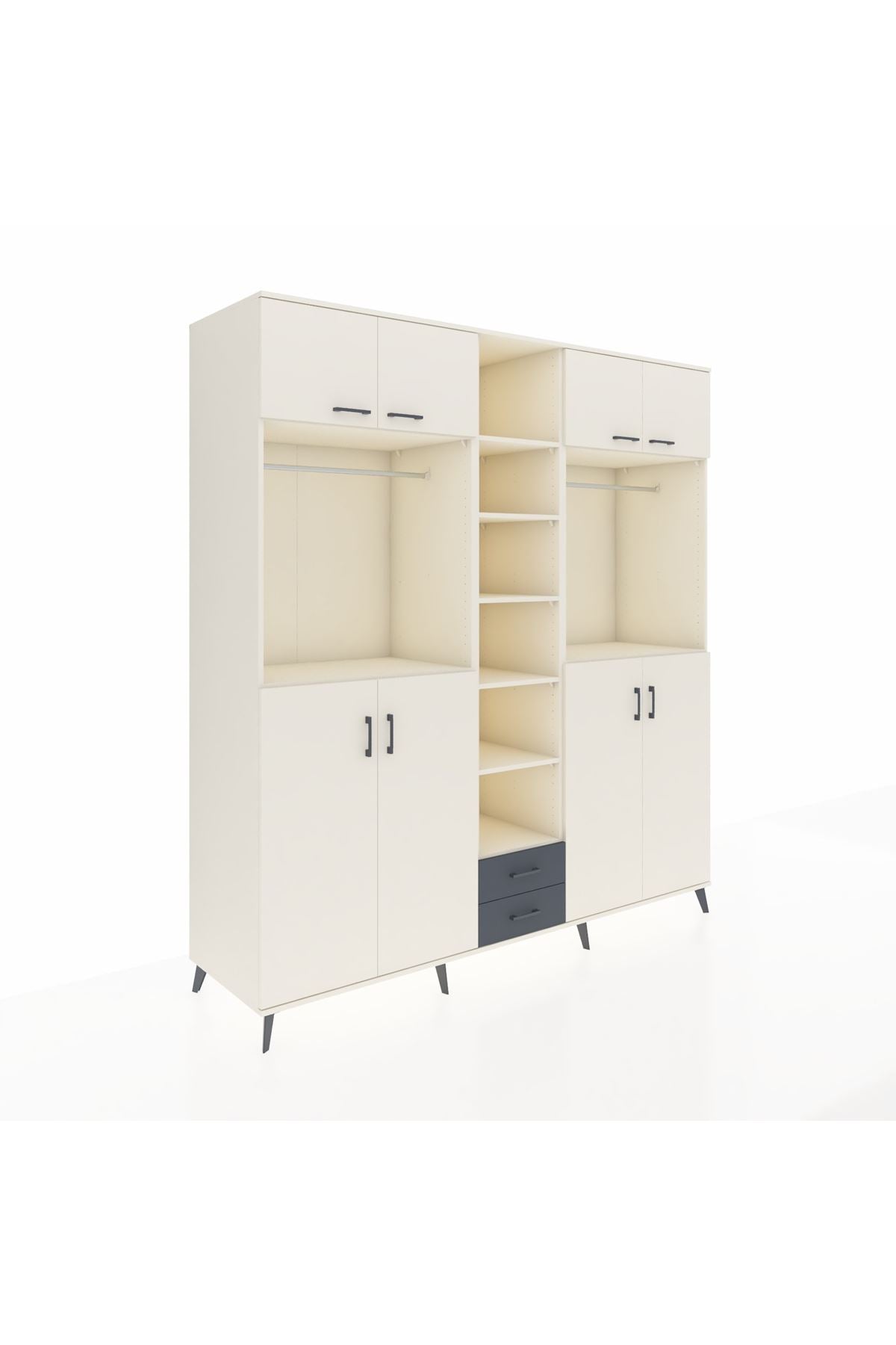 Kronos Dolap 14 Raflı 2 Çekmeceli 2 Askılı 220x59x243 - S784M013V05C