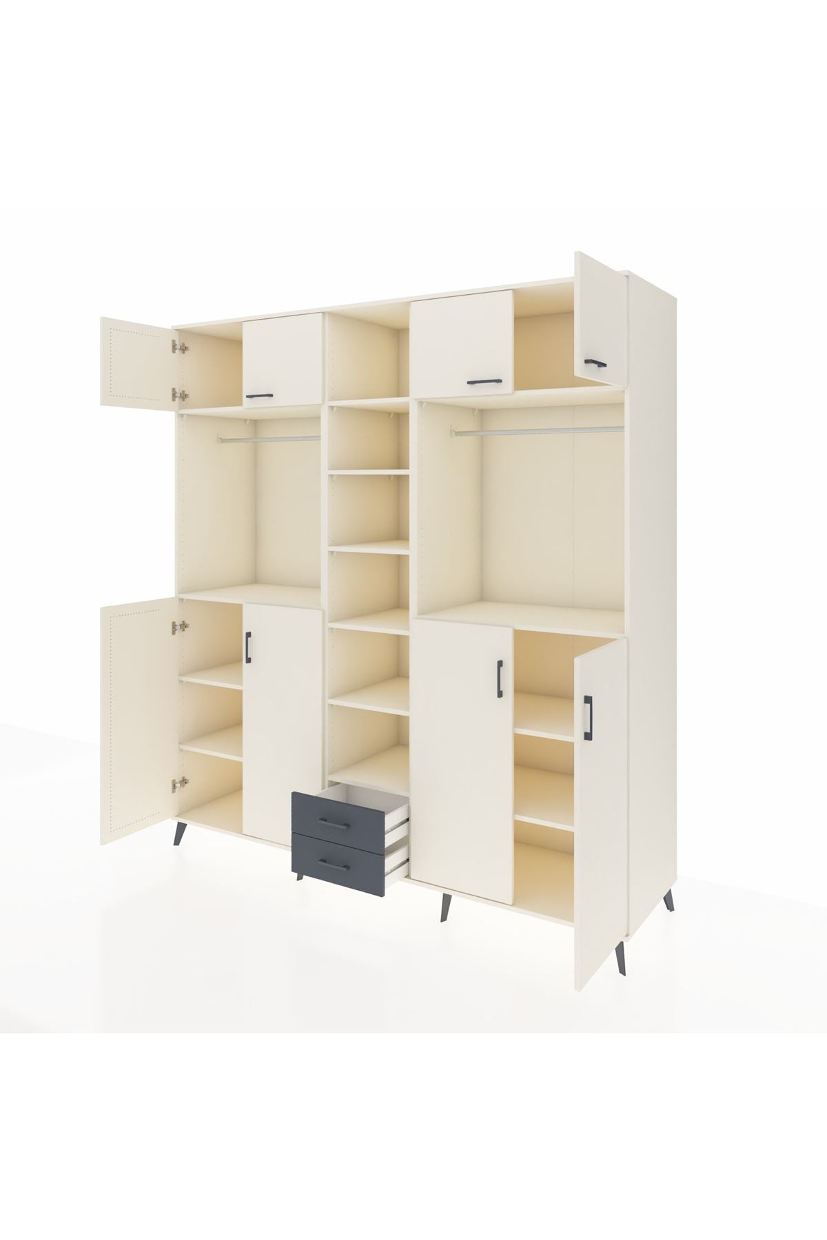 Kronos Dolap 14 Raflı 2 Çekmeceli 2 Askılı 220x59x243 - S784M013V05C