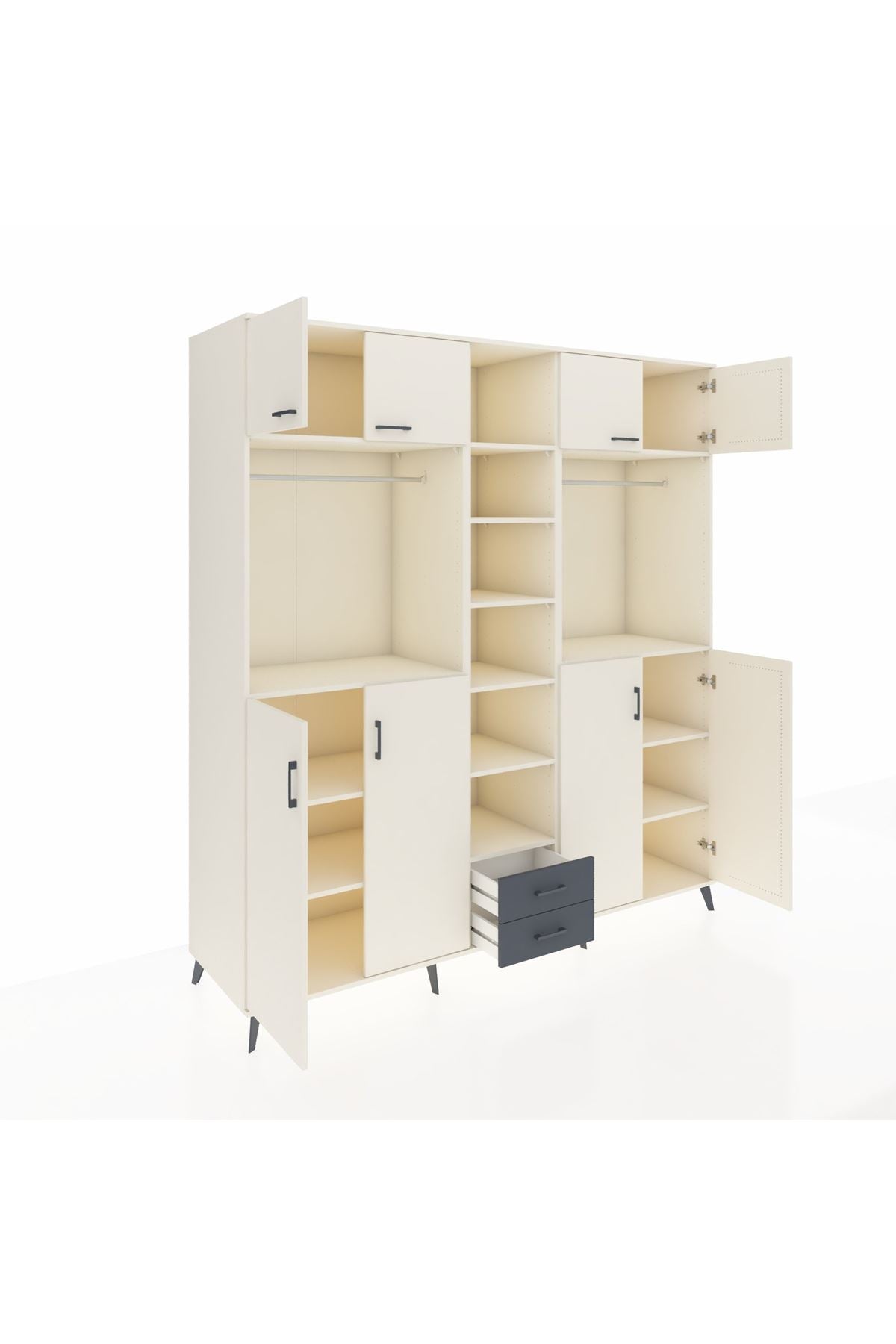 Kronos Dolap 14 Raflı 2 Çekmeceli 2 Askılı 220x59x243 - S784M013V05C