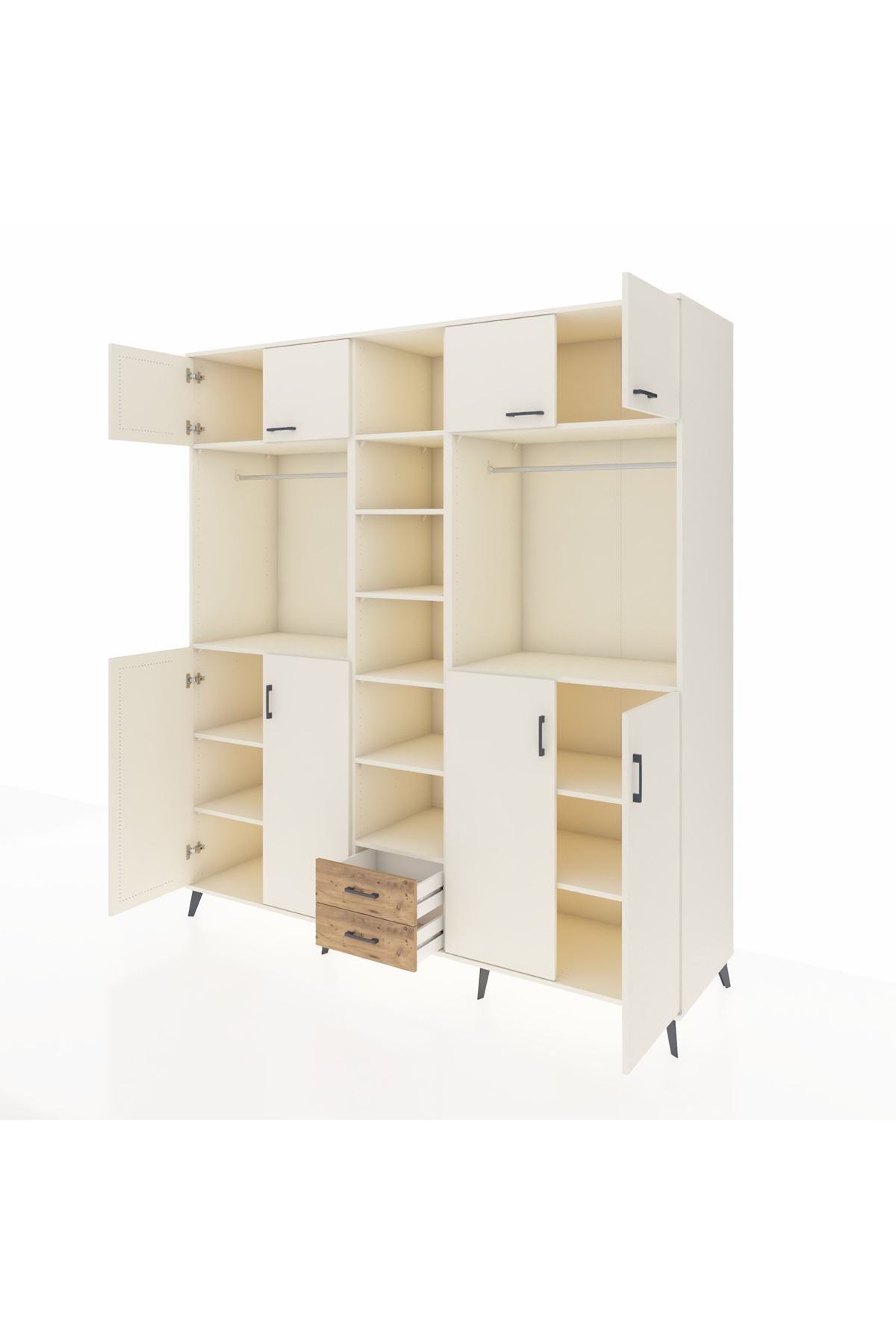 Kronos Dolap 14 Raflı 2 Çekmeceli 2 Askılı 220x59x243 - S784M013V06C