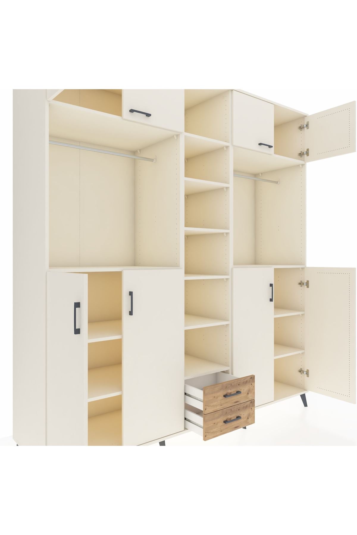 Kronos Dolap 14 Raflı 2 Çekmeceli 2 Askılı 220x59x243 - S784M013V06C