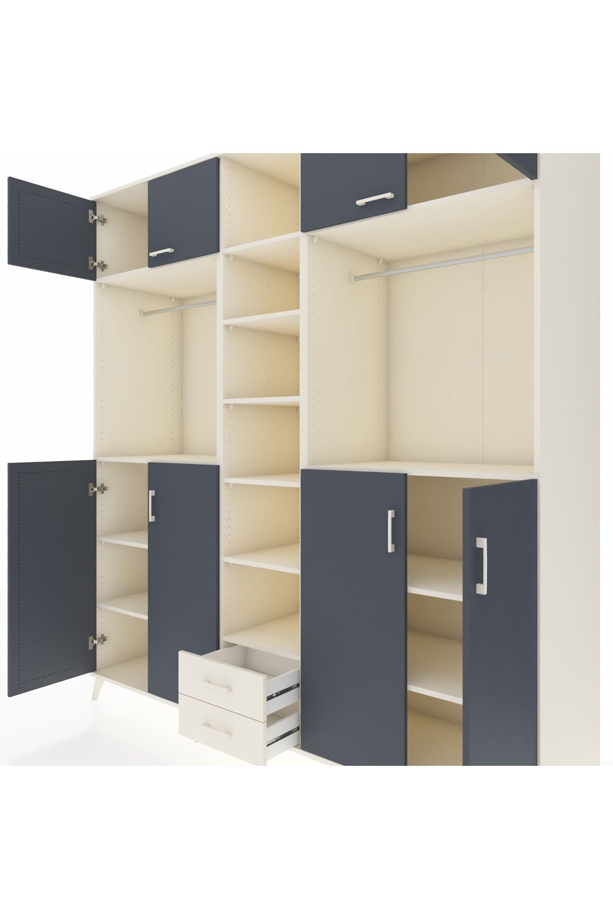 Kronos Dolap 14 Raflı 2 Çekmeceli 2 Askılı 220x59x243 - S784M013V07C